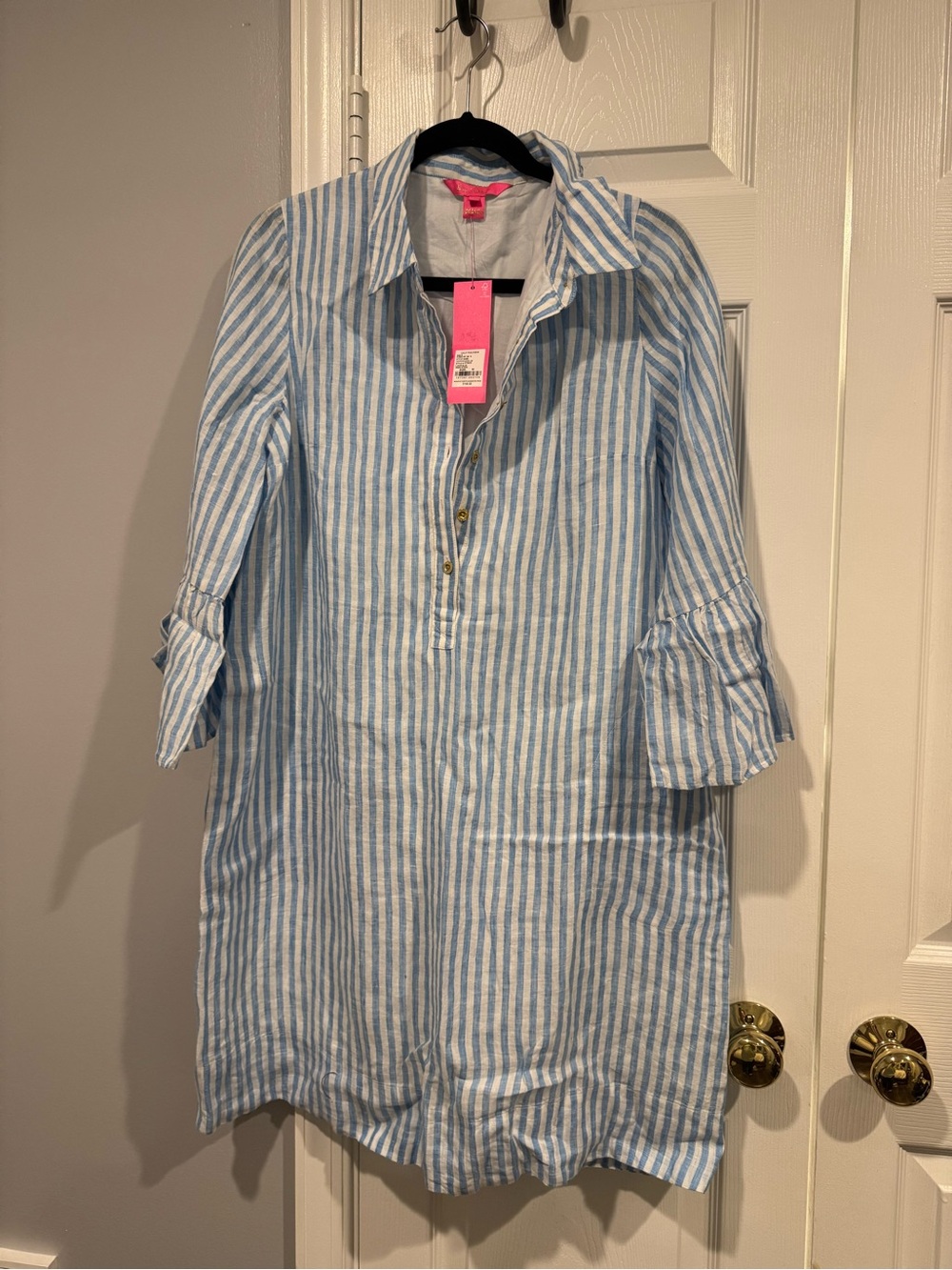 Lilly Pulitzer Blue and White Striped Shirt Dress